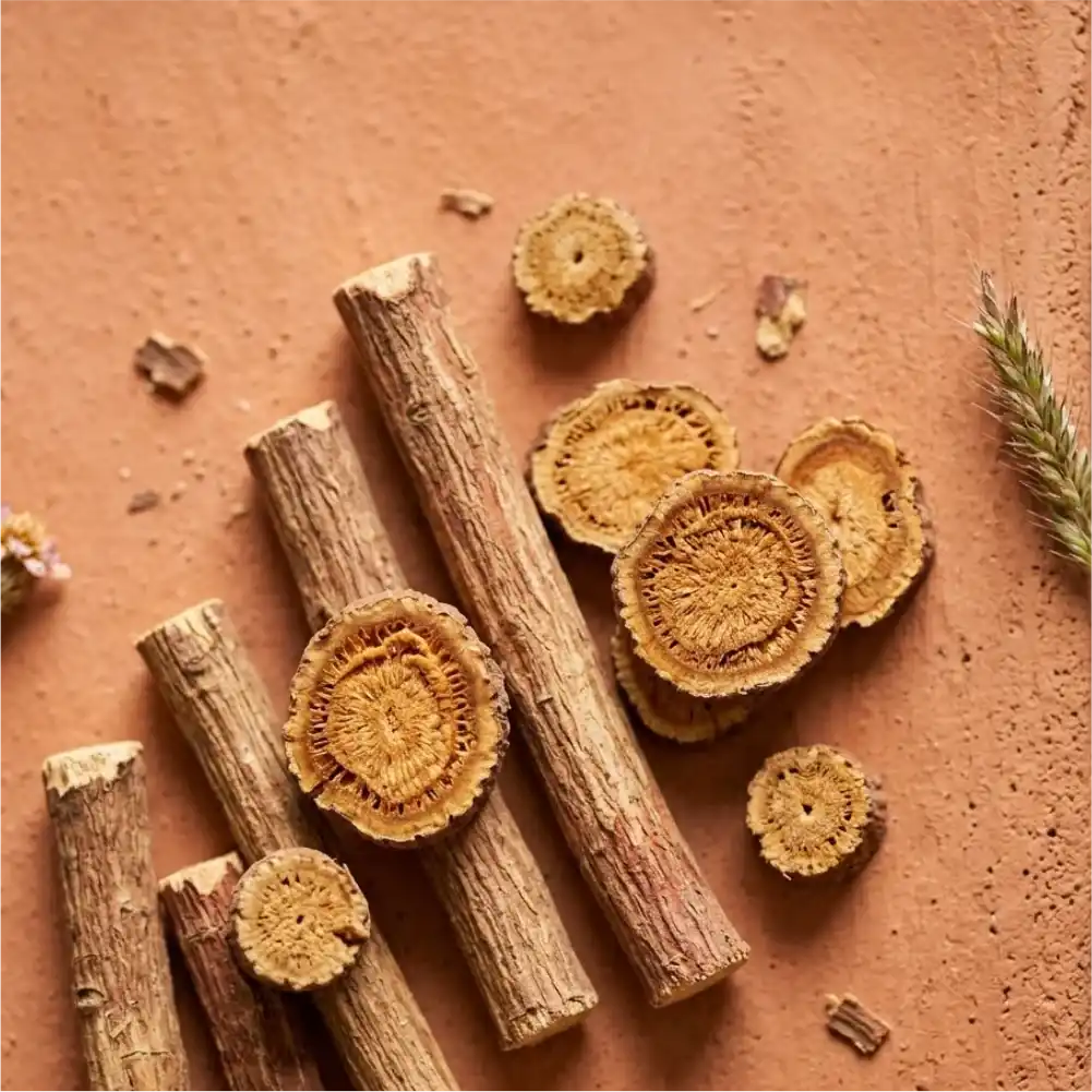 Licorice root extract — a natural melanin inhibitor that also calms inflammation
