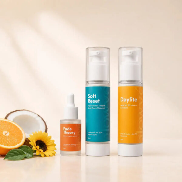 Complete Dark Spot Routine — Fade Theory serum, Soft Reset moisturiser and Daylite SPF 50+ sunscreen